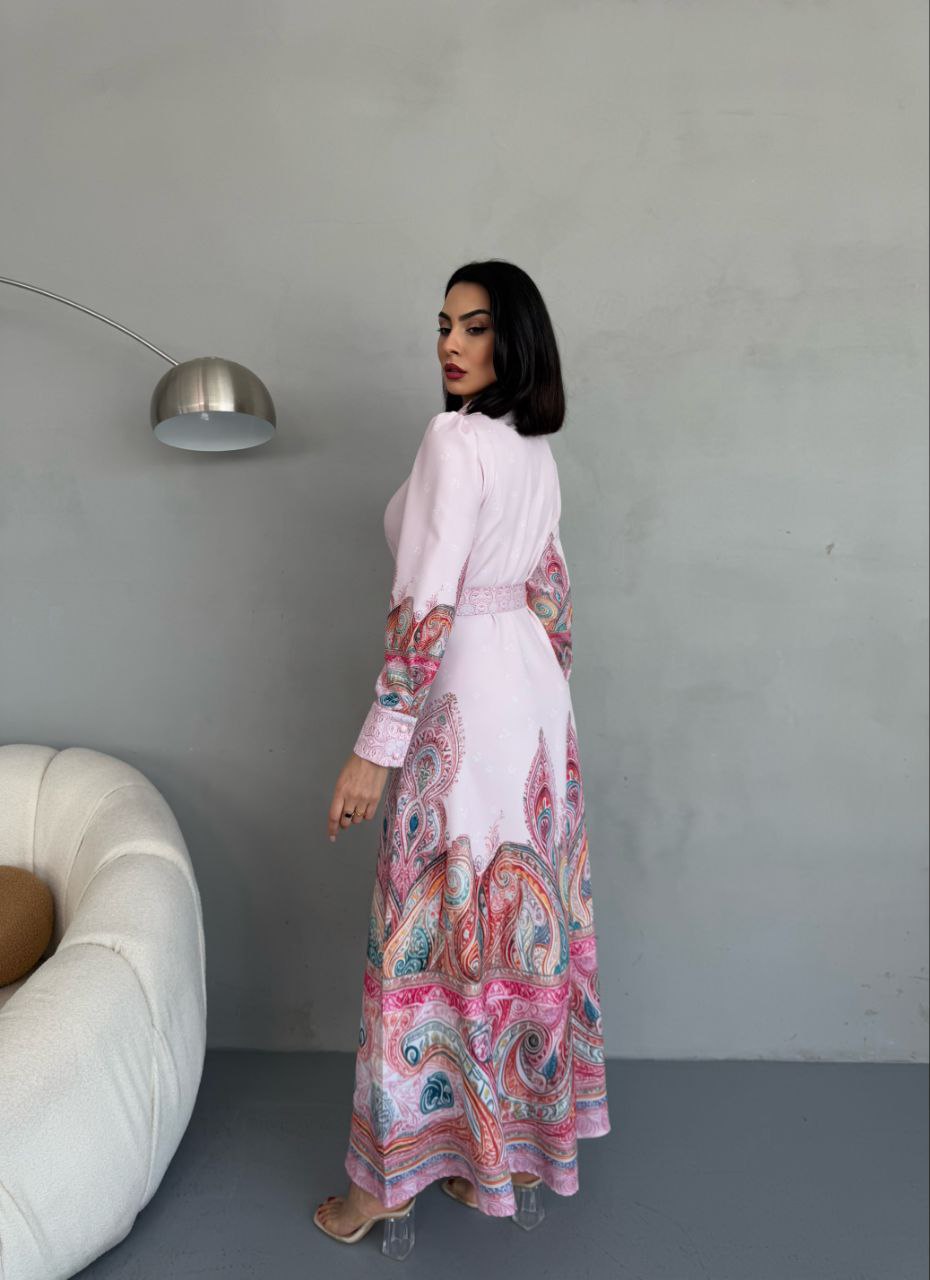 Soft Pink Paisley Maxi Dress