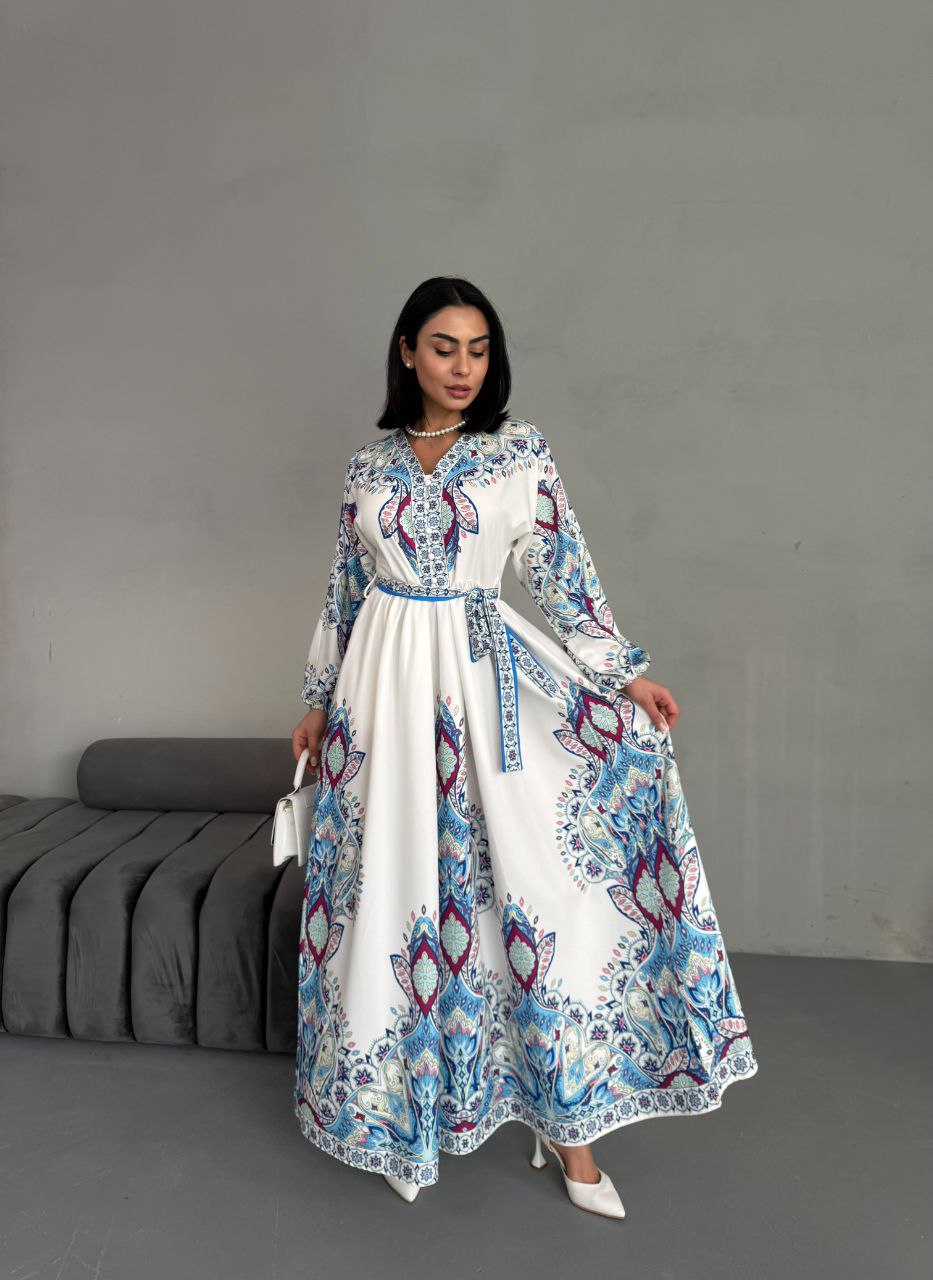 Elegant Paisley Maxi Dress