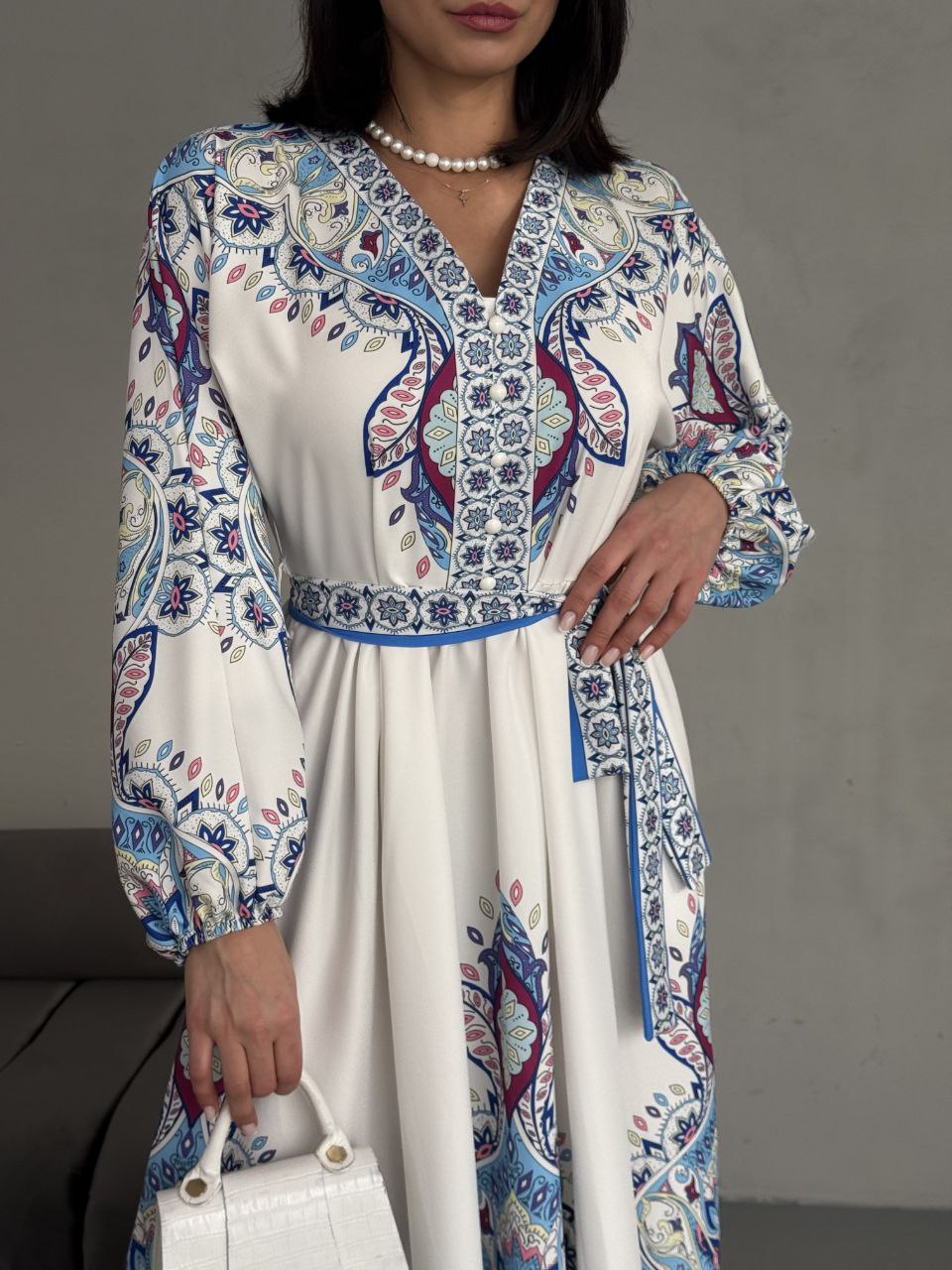 Elegant Paisley Maxi Dress