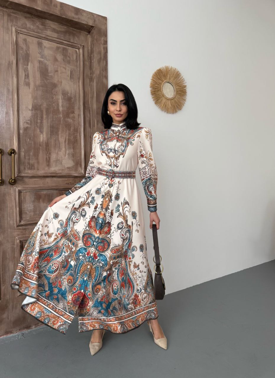 Luxe Paisley Print Maxi Dress
