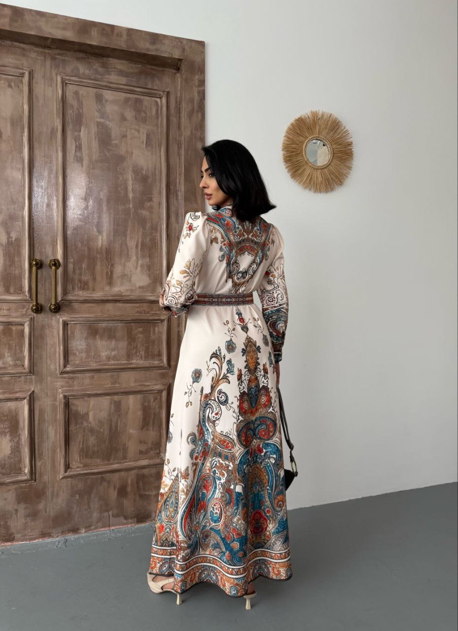 Luxe Paisley Print Maxi Dress