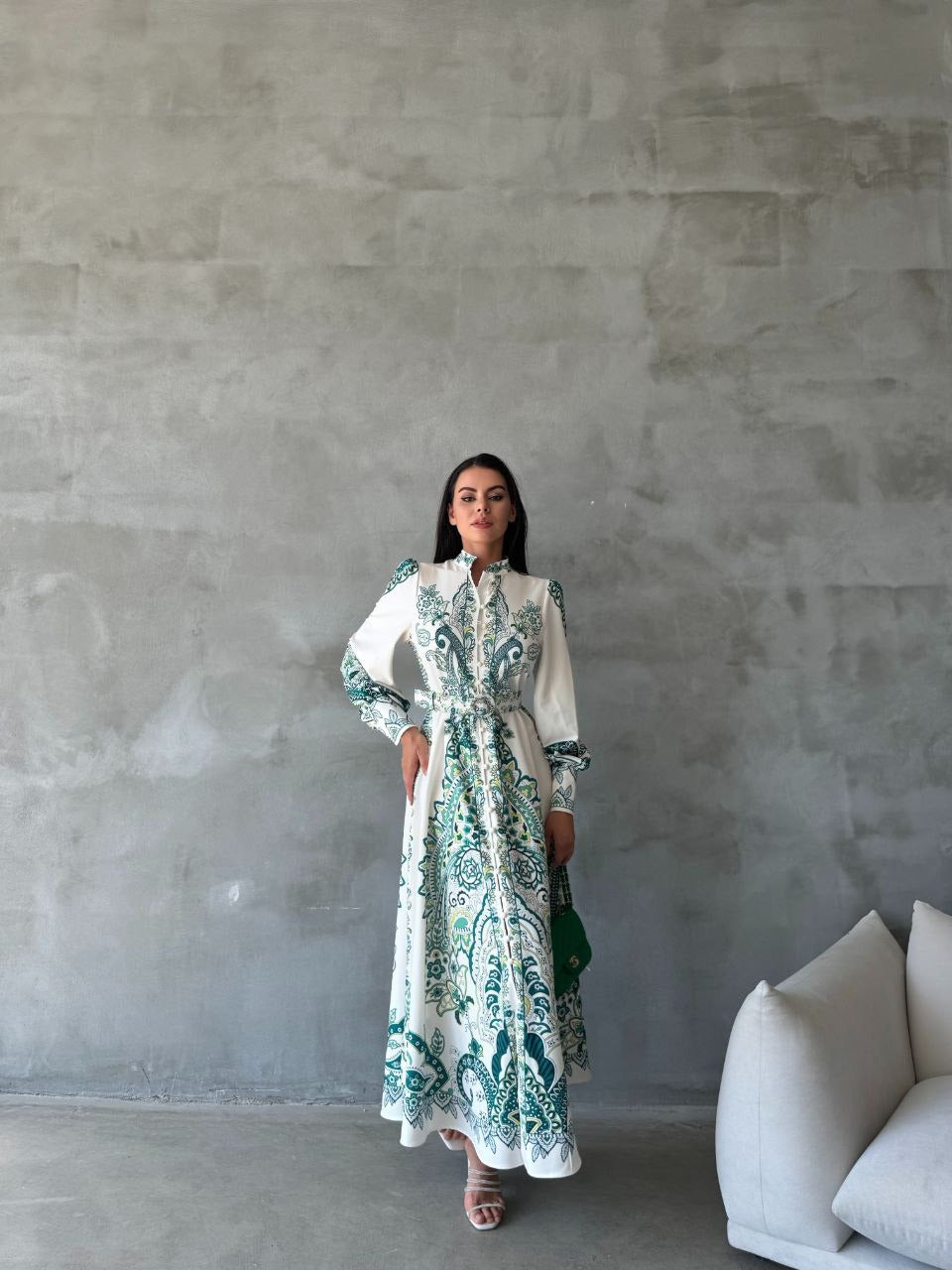 Elegant Paisley Maxi Dress
